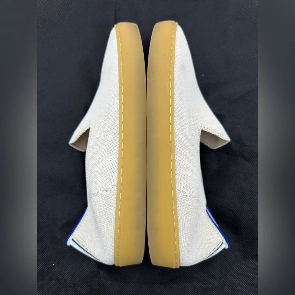 Rothy's Original Slip On Sneaker white navy‎ 9.5